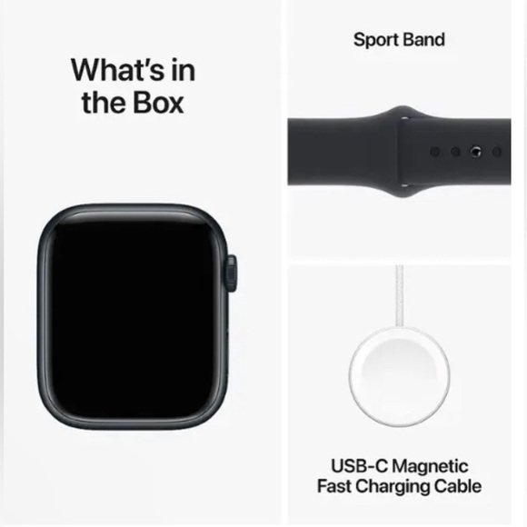 Apple Watch Series 9 GPS Aluminum Case with Midnight Sport Band - Picture 2 of 2
